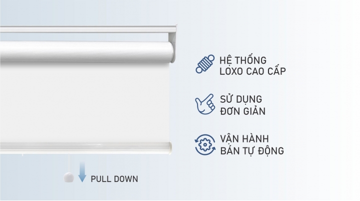 Hệ thanh lò xo cuốn bán tự động của mành cuốn Star Blinds